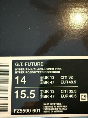Nike G.T Future DMV pink size 14 new DC cherry blossom edition